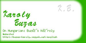 karoly buzas business card